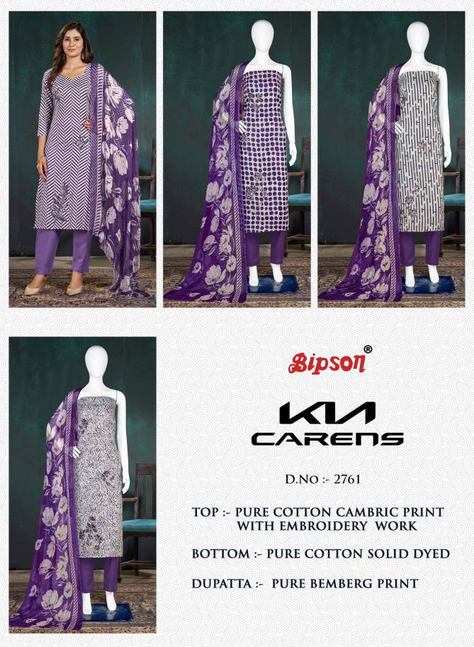 Kia Carens 2761 By Bipson Gold Printed Cambric Cotton Dress Material Wholesale Online
